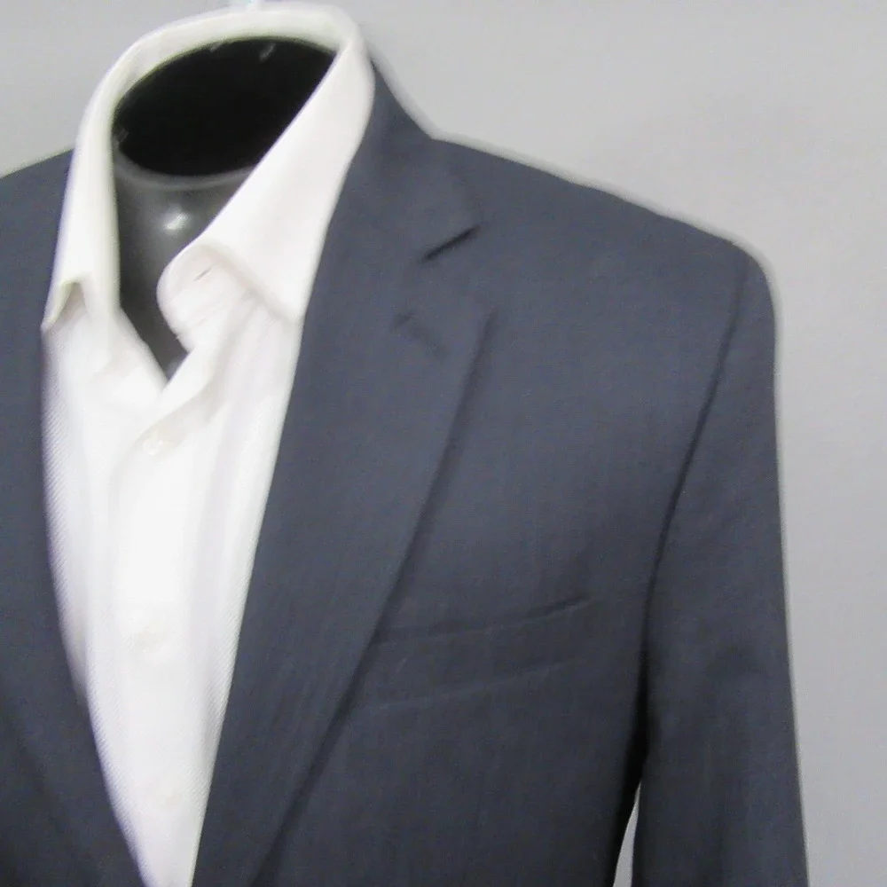 Joe Joseph Abboud Sport Coat Mens‎ 40L Navy Blue Wool Two Button Blazer